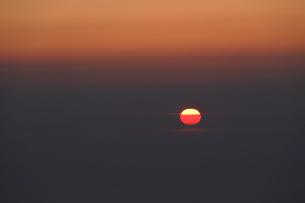鳥海山　鉾立展望台からの夕日