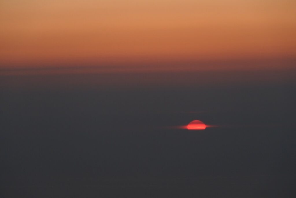 鳥海山　鉾立展望台からの夕日